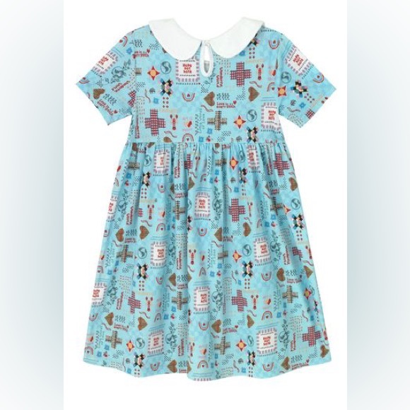 PATCHWORK DITSY SHORT SLEEVE JERSEY DRESS ( new) - Picture 4 of 8